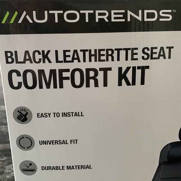 AUTOTRENDS Truck Black Durable Leatherette 3-piece set comfort Kit - Picture 4 of 8